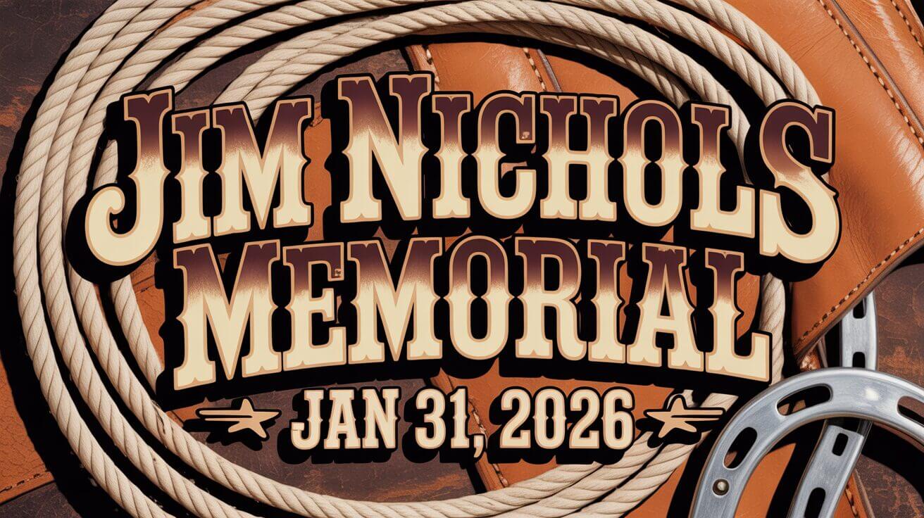 Jim Nichols Memorial sign with rope and saddle