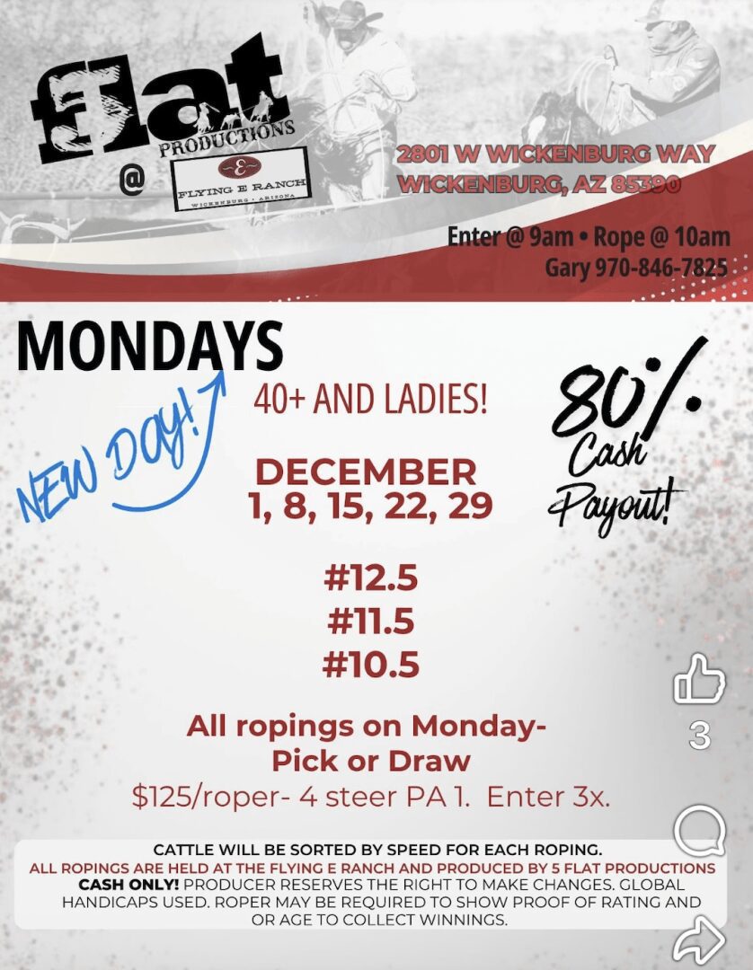 Rodeo roping poster: Mondays in December